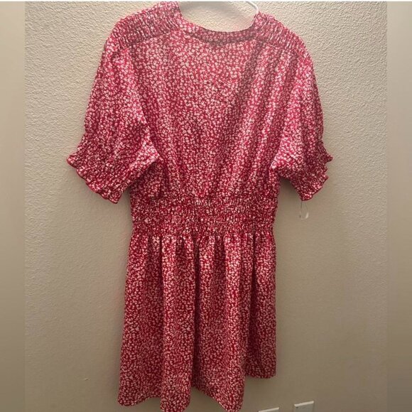 Kate & Lilly Women's XL Red & White Floral Mini Dress - Picture 3 of 4